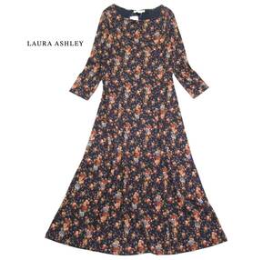 未使用 ローラアシュレイ LAURA ASHLEY フラワープリント ロングワンピース 11号