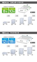 10個セット 衣装ケース 収納ケース プラスチック 引き出し 幅17cm 奥行45 高さ20.5cm 1段 衣類収納 収納ボックス プラストFR1701_画像10