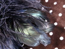 ｎ2653　未使用保管品　COMPLEX BIZ×TUNO by Azumi　コラボ商品　帽子型　鳥の羽根　木の実　ネット　コーム　ブラック系_画像5