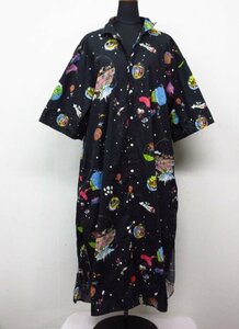 t5054 beautiful goods Tsumori Chisato by Nico and cosmos pattern short sleeves One-piece ba Rune .... lady's free size black tsumori chisato