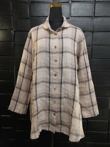 y9608 美品 Cotton House Aya リネンシャツチュニック Mサイズ　オーバーブラウス 麻100％　コットンハウスアヤ　