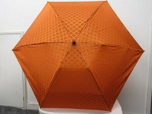 ｍ9364 CELINE　折り畳み傘　オレンジ　セリーヌ　ロゴ　総柄　直径約97cm　親骨長さ約55cm
