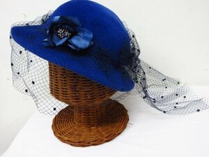 ｍ1511 美品　ベラ　CHAPEAU DE bella　ハット　CZECHOSLOVAKIA　ネット付き帽子　エレガント　花　コサージュ　リボン　コームピン付き