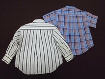 y5271 Ralph Lauren キッズシャツ2枚セット 80サイズ　子供服　半袖/長袖　チェック　ストライプ　ラルフローレン_画像4