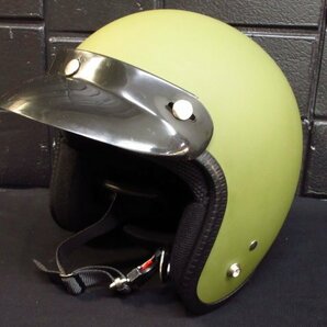 ｍ5317 ジェットヘルメット 自動二輪2019.05.22乗車用ヘルメット 型式ZK-330 サイズFREE（61～62cm未満） カーキ色 2019.05の画像1