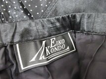 r4930　Eriko Kondo エイココンドウ　タフタフレア 　ロングスカート　黒　水玉　ブラック　サイズF　ウエストゴムあり_画像5