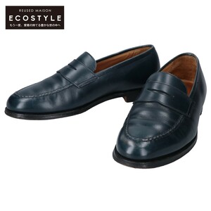 Crockett&Jones クロケット＆ジョーンズ 8363 BOSTON ボストン コインローファー ネイビー シューズ 8E