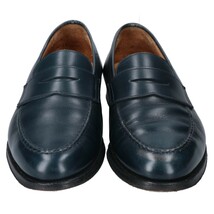 Crockett&Jones クロケット＆ジョーンズ 8363 BOSTON ボストン コインローファー ネイビー シューズ 8E_画像2