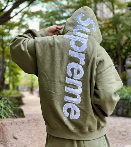 SUPREME Satin Applique Hooded Sweatshirt