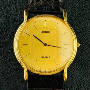 SEIKO Dolce 5E30-6A30 18KT 金無垢 総重量27.8g 稼働品 美品 15363 セイコー ドルチェ １円出品 18金 おしゃれ メンズ ボーイズ 高級の画像2