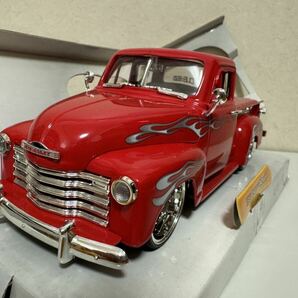  Jada TOYS DUB CITY OLD SKOOL 1951年 CHEVY PICK UP レッド フレイムス 1/24スケールの画像5