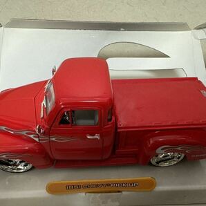  Jada TOYS DUB CITY OLD SKOOL 1951年 CHEVY PICK UP レッド フレイムス 1/24スケールの画像4