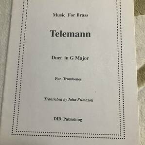 Telemann, Georg Philipp (Fumasoli) Duet in G (Fumasoli) テレマン トロンボーン デュエット ト長調の画像1