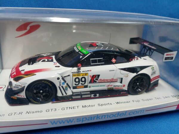 スパーク 1/43 日産 GT-R Nismo GT3 #99 2018富士SUPER TEC 24時間レース 総合優勝