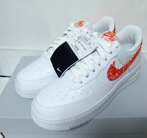 WMNS AIR FORCE 1 LOW '07 ESSENTIAL "ORANGE PAISLEY" DJ9942-102 （ホワイト/ホワイト/ラッシュオレンジ）