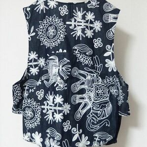 23SS Engineered Garments エンジニアードガーメンツ Fowl Vest Floral Embroidery Denim フォウル ベスト S 刺繍 デニムの画像2