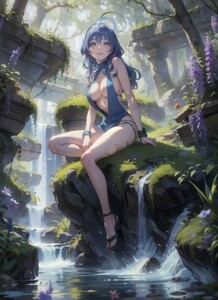 [14060], 天雨アコ, A4 アート ポスター イラスト 同人 美少女 ファンアート アニメ