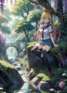 [14223], 桐崎 千棘, A4 アート ポスター イラスト 同人 美少女 ファンアート アニメ