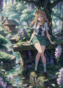 [14200], 山田エルフ, A4 アート ポスター イラスト 同人 美少女 ファンアート アニメ