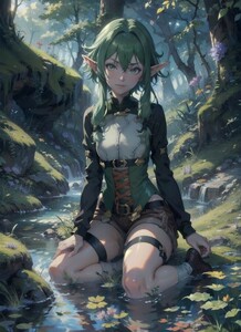 [14145], 妖精弓手, A4 アート ポスター イラスト 同人 美少女 ファンアート アニメ