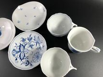 1000円〜■★Meissen★マイセン ブルーオニオン 水仙 青い花 アクアティンタ 花柄 洋食器 3客 まとめ★okoy2614397-236★r30404_画像6