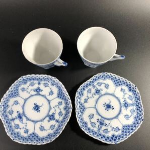 1000円〜■★Royal Copenhagen★ロイヤルコペンハーゲン ブルーフルーテッド フルレース C&S 箱付 洋食器 まとめ★okoy2650863-263★r30423の画像4