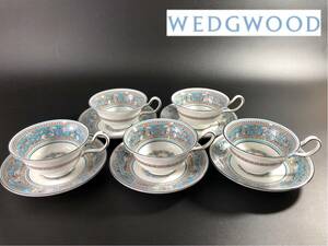 1000 иен ~#*WEDGWOOD* Wedgwood fro Len чай n бирюзовый cup & блюдце европейская посуда 5 покупатель суммировать *okoy2608201-270*r30468