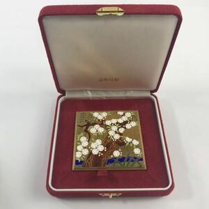 1000円〜●★文鎮★ 久蔵桜 七宝入り 銀章牌 造幣局 純銀 総重量254g 桜 工芸品 書道具 ★okoy2599969-102★op3620