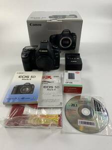 1000円~■★通電確認のみ★Canon キャノン EOS 5D Mark Ⅱ デジタル一眼レフカメラ LP-E6 箱付き★okoy2590420-317★t9087