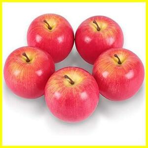 ☆最安☆★レッド_5個★ フルーツ 果物 ディスプレイ リンゴ 模型 アップル 食品サンプル 林檎 (赤, [] 5個)