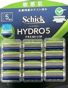 * sending 140~schick HYDRO5 Schic hydro 5 premium razor 12 piece sensitive .. sheets blade men's hair removal ...