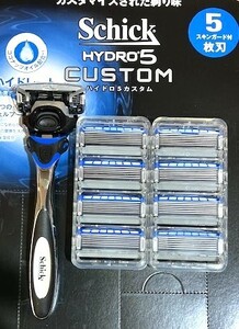 ●送料140円~ シックハイドロ5 カスタム　ホルダー&替刃 替刃9個 5枚刃 髭剃り カミソリ　Schick　HYDRO5 カスタム