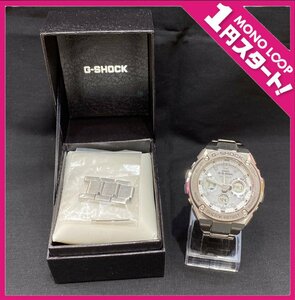 【6EH勝03006D】1円スタート★CASIO★カシオ★G-SHOCK★G-STEEL★GST-W110D-7AJF★電波時計★白文字盤★腕時計★メンズ