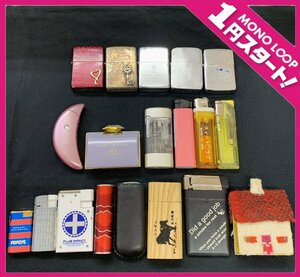 【5OM矢04010F】★1円スタート★ZIPPO★ジッポ★オイルライター★その他★ガスライター★火花/着火未確認★まとめ18本★現状品★ジャンク★