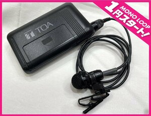 【5HK賀04011F】★1円スタート★TOA★ティーオーエー★WIRELESS MICROPHONE★ワイヤレスマイク★WM-1320★クリップ★タイピン★黒★