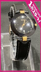 【5SM伊04004D】★１円スタート★腕時計★wristwatch★RADO★ラドー★サファイヤクリスタル★ブラック×ゴールド★デイト★3針★