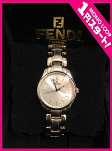 【6YU笠02025E】★1円スタート★FENDI★フェンディ★orologi★オロロジ★quartz★クオーツ★メンズ★腕時計★シルバー★可動品★現状品