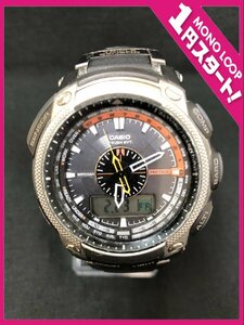 【5YK稲020012】1円スタート★CASIO★カシオ★PROTREK★プロトレック★PRW-5000★電波ソーラー★トリプルセンサー★稼働品