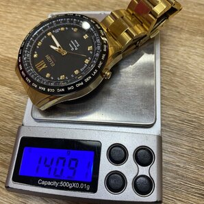 【6CM東04003Ｅ】1円スタート★エルジン ELGIN★クォーツ GPS衛星 電波時計★メンズ★ウォッチ 腕時計★稼働★ケース付き 現状品の画像9