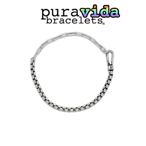 Puravida (Pura vida) メンズ・カラビナ・ブレスレット - シルバー / Men's Carabiner Clasp Chain Bracelet