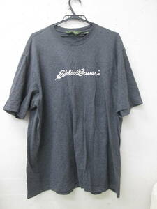 (19)♪エディバウアー Eddie Bauer メンズ ロゴ 半袖 Tシャツ サイズXL グレー