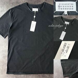 【E4048】未使用！MAISON MARGIELA《2022春夏》オーバーサイズ ガーメントダイ 切りっぱなし加工 BIGシルエット Tシャツ 黒 M【S50GC0668】