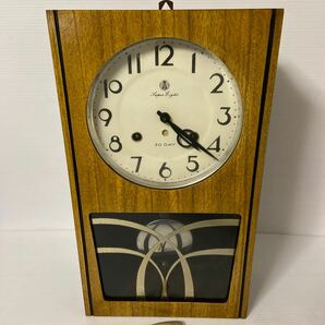 愛知時計 振り子時計 アンティーク 昭和レトロ ゼンマイ アイチの時計 古時計 柱時計 ゼンマイ式 掛時計 の画像1
