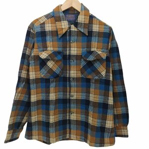 PENDLETON(ペンドルトン) 70s USA製 ボックスシルエット オープンカラーシャツ フラップポ 中古 古着 0804