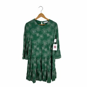 ZARA(ザラ) GREEN EMBROIDERED SHORT FLOATING DRESS SIZE 中古 古着 0220