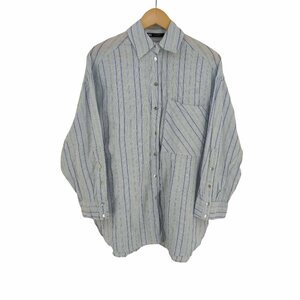 ZARA(ザラ) オーバーサイズ リネンコットン ストライプシャツ レディース JPN：S 中古 古着 0634