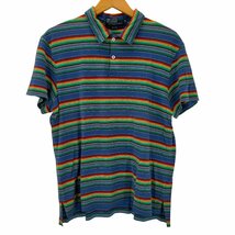 Polo by RALPH LAUREN(ポロバイラルフローレン) ボーダー柄 半袖ポロシャツ メンズ i 中古 古着 0723_画像1