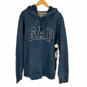 Gap(ギャップ) フロント刺繍 インディゴ染めプルオーバーパーカー メンズ JPN：XL 中古 古着 0404