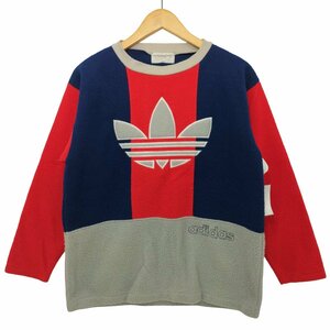 adidas(アディダス) 80-90s デサント製 トレフォイルロゴ クルーネックフリースプルオーバー 中古 古着 0523