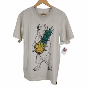 go slow caravan(ゴースローキャラバン) リサイクル天竺 パイナップルクマTEE メンズ J 中古 古着 0348